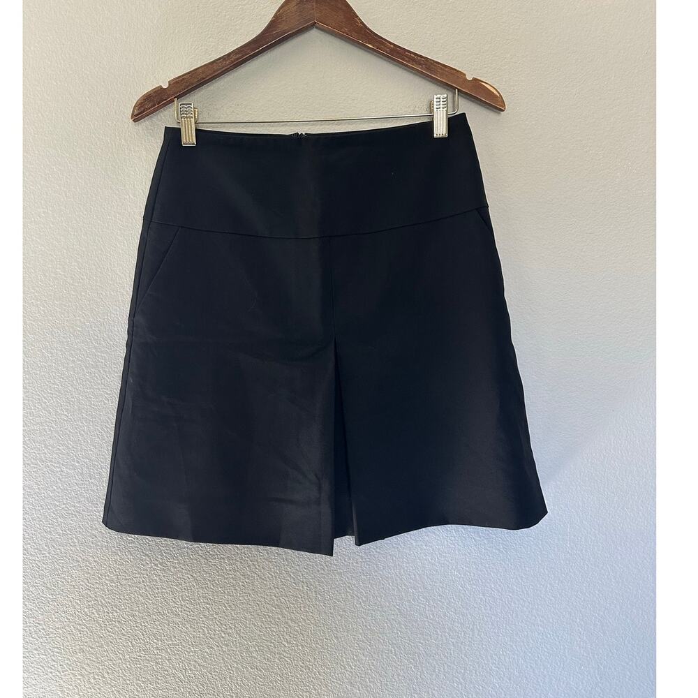 Coach Skirt Black Wool Blend Front Pleat Size 2